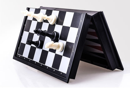 Three In One Magnetic Chess Checkers Backgammon