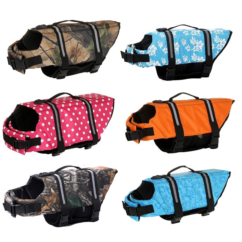 Pet swimwear cute dog life jacket dog swimwear big middle dog safety coat