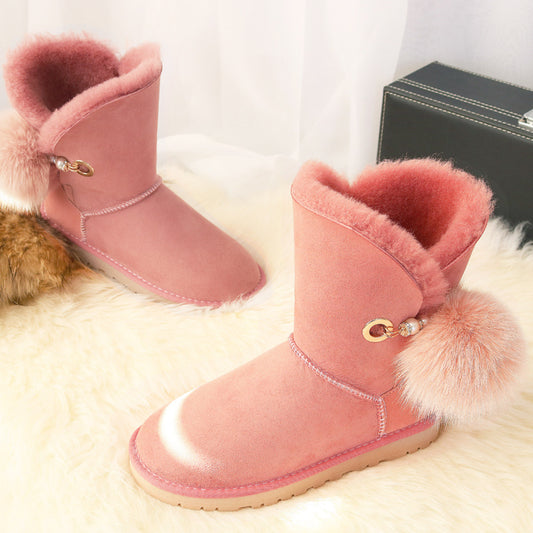 Sheepskin snow boots