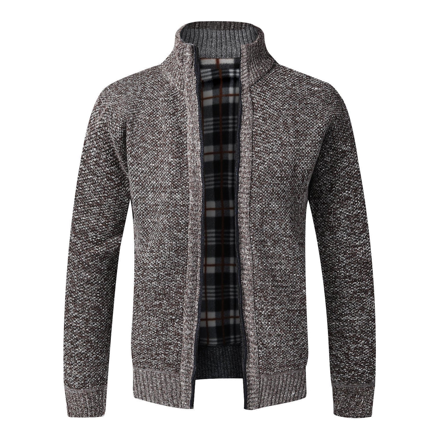 Men's Knitted Coat Cardigan With Plush Coat, Loose And Fat, Large
