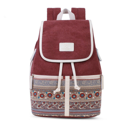 backpack College style women's canvas retro backpack