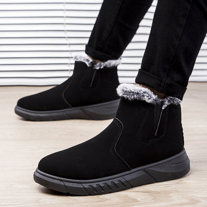 Winter Snow Boots woman V Cutout Shoes With Plush Ankle Boots