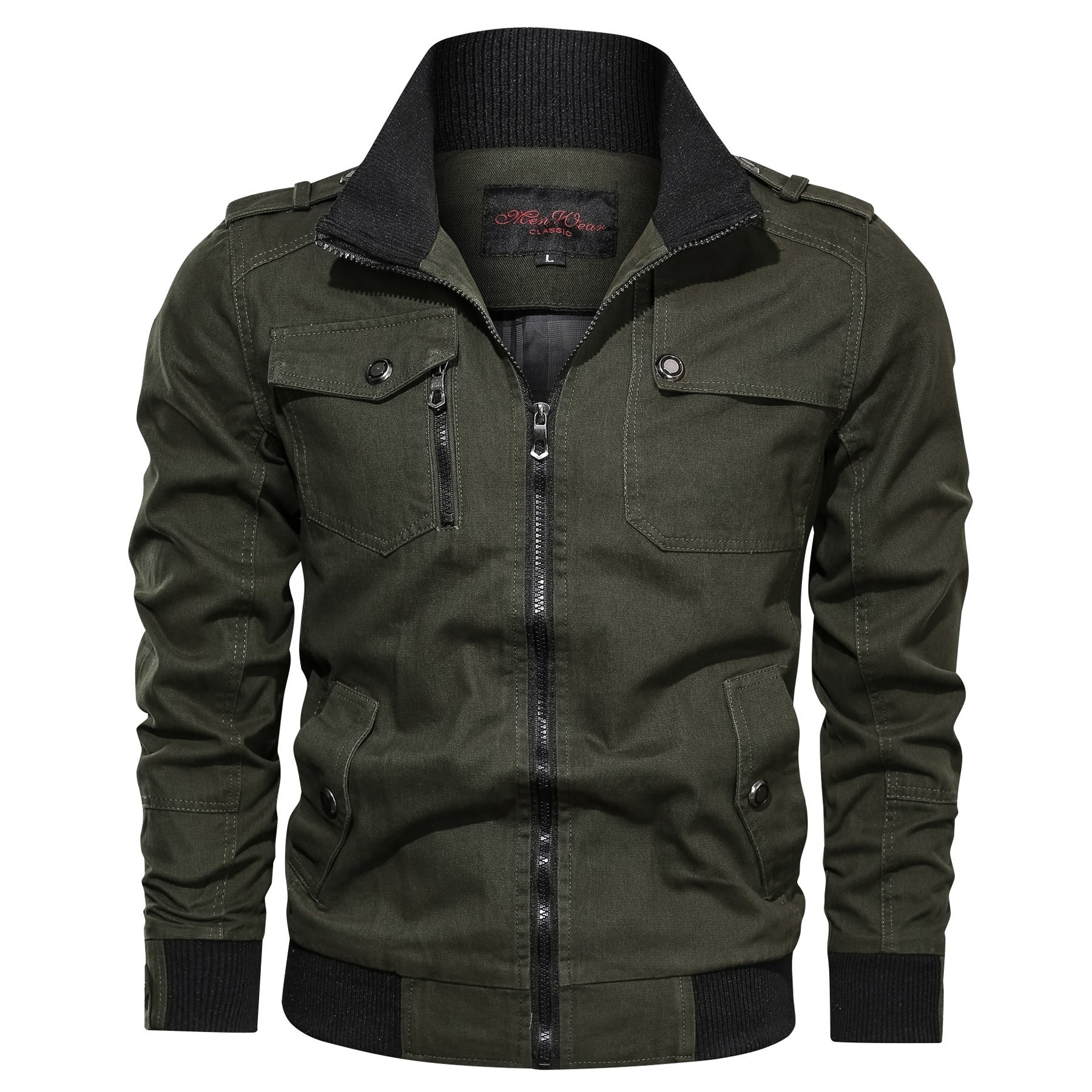 collar jacket  Solid color jacket stand collar jacket men