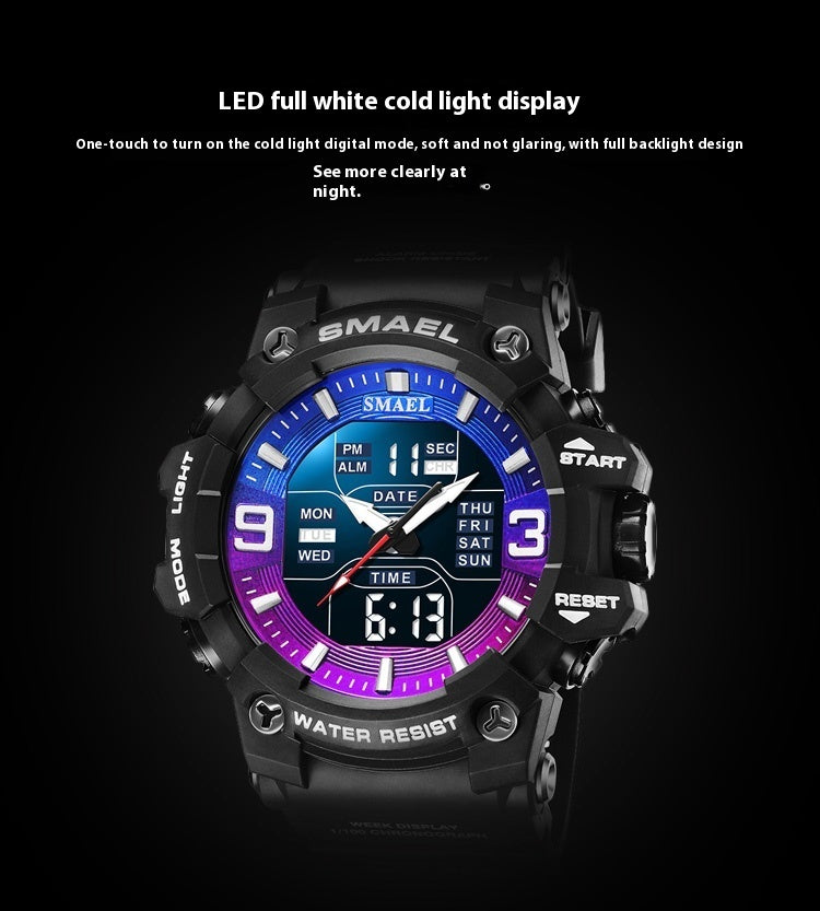 Sports Waterproof Electronic Watch Multi-function Training Alarm Clock Watch - sumet.shop