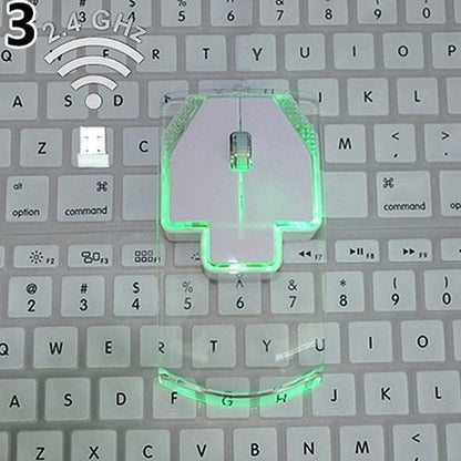 Creative Ultra-thin Transparent 2.4GHz Wireless Optical Luminous Mouse for PC Laptop - sumet.shop