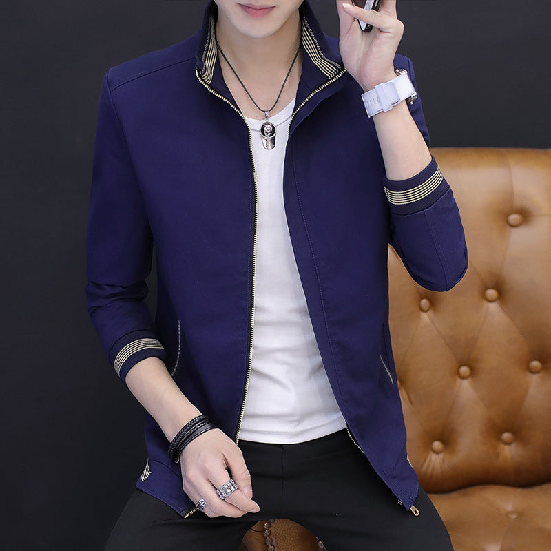 Men's Jacket Casual Slim Youth Jacket Washed Cotton Korean Jacket