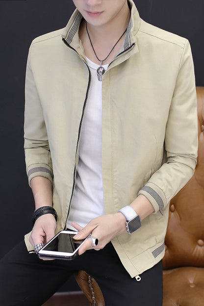 Men's Jacket Casual Slim Youth Jacket Washed Cotton Korean Jacket