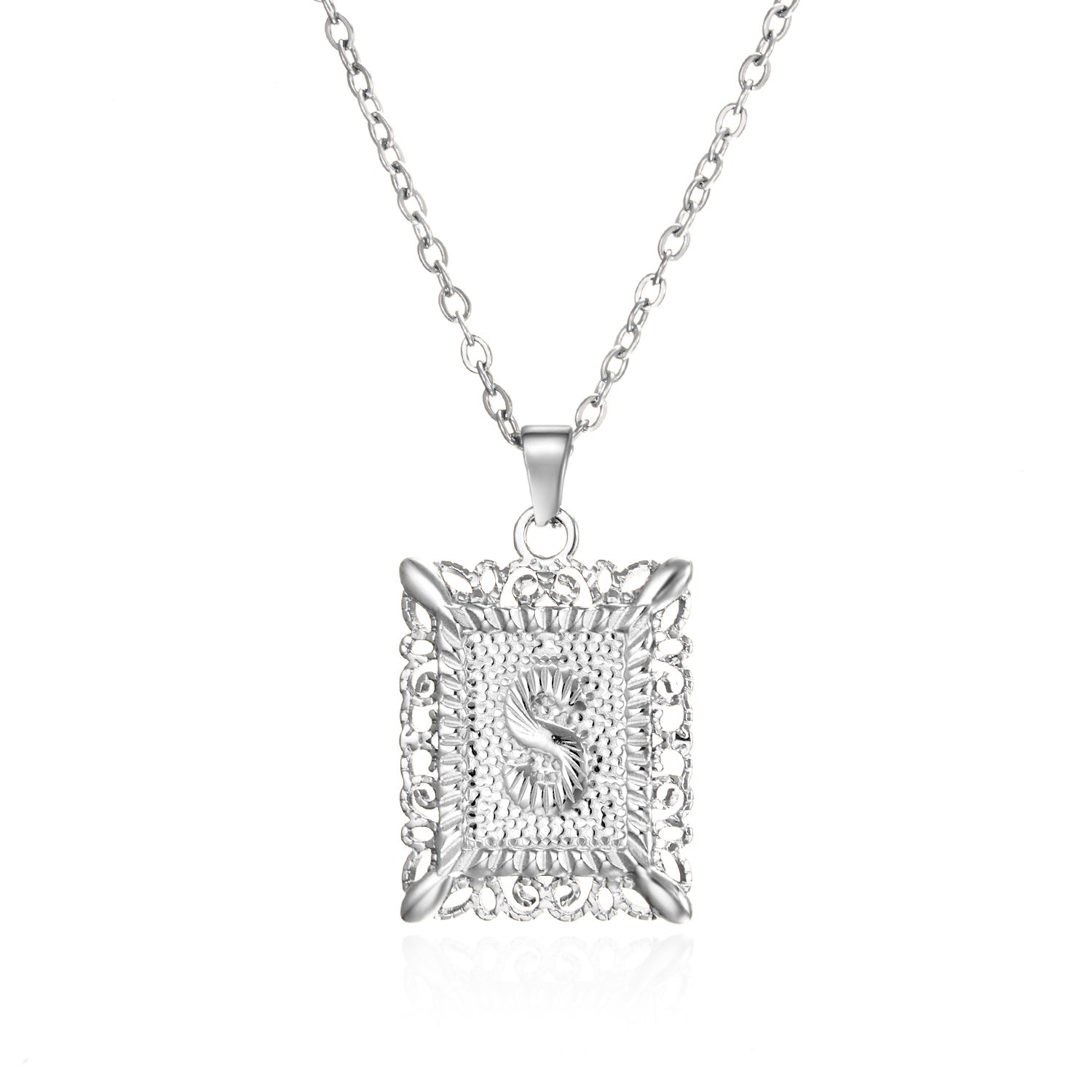Stainless Steel 26 Letters Titanium Steel Square Pendant - sumet.shop