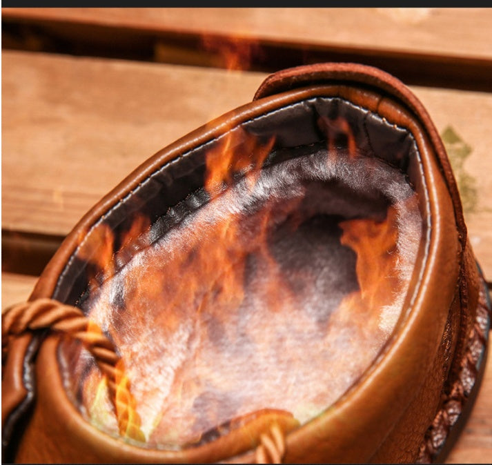 British lazy Boots soft winter men's sports style cotton shoes