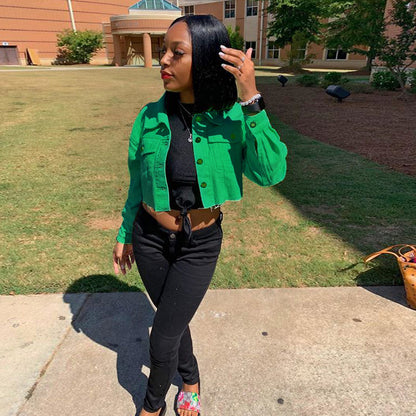 Jacket Women Streetwear Denim Jacket Women Outwear Bodycon Jeans