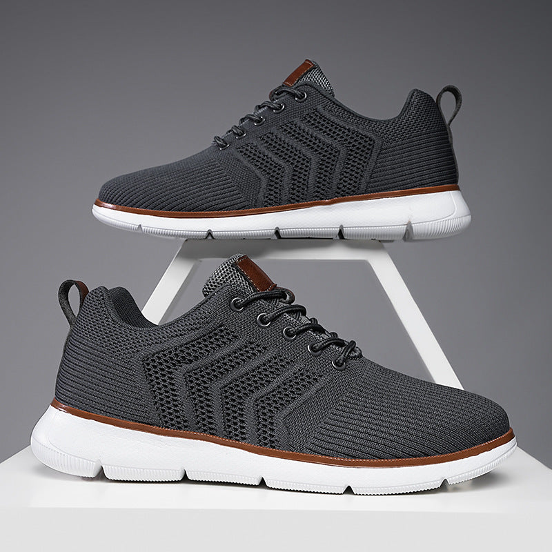 Sports Shoes For Men Fashion Lace-up Mesh Sneakers Casual  Flying Woven Walking Sports Shoes For Men