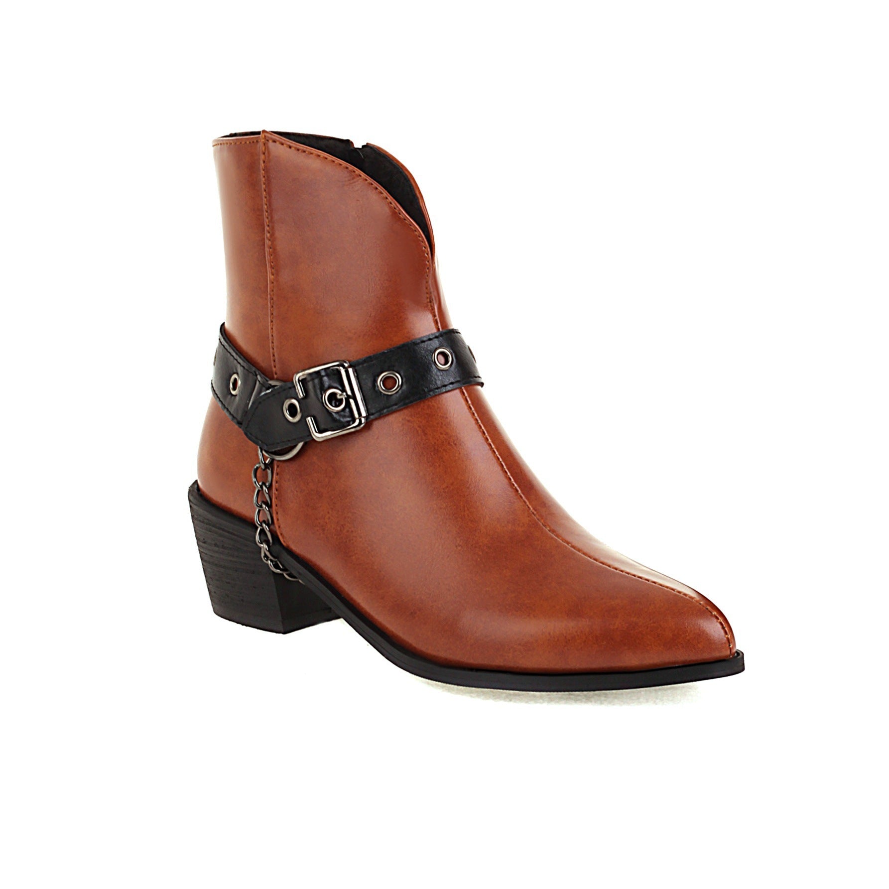 Martin Boots Belt Buckle Mid-heel Rivet Women's Shoes