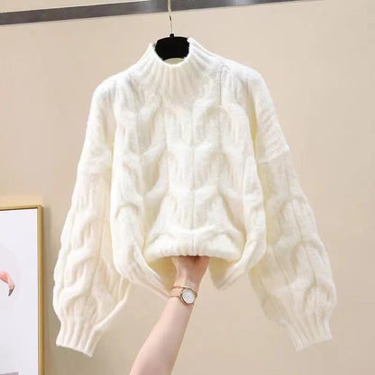 Half-high Collar Long Sleeves Pullover Women's Sweater Autumn