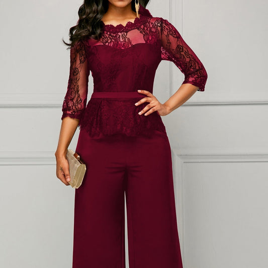 Jumpsuit Straight Women's High Waist Lace Jumpsuit New