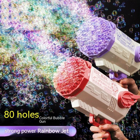 80-hole Bubble Machine All-self Electric Rocket Gatling