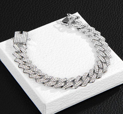 Gold Plated Iced Out Chain for Men and Women Cuban Chain Necklace - sumet.shop