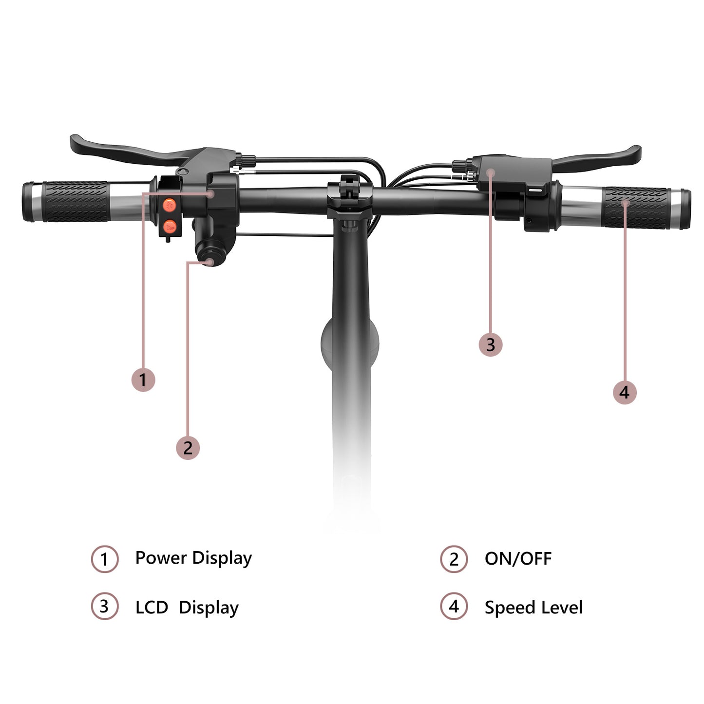 Electric Scooter Motor Power 500W Battery Capacity 48V 15Ah