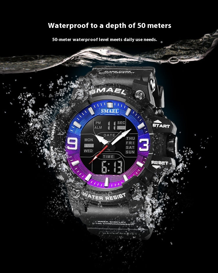 Sports Waterproof Electronic Watch Multi-function Training Alarm Clock Watch - sumet.shop