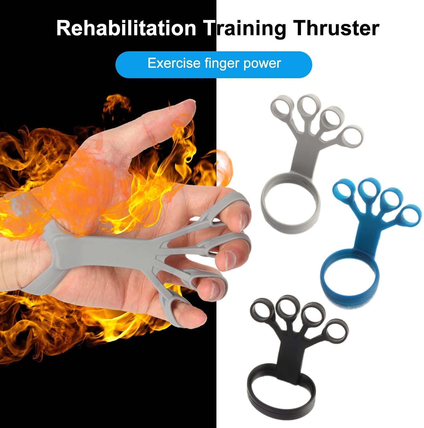 Finger Exercise Silicone Grip Device Finger Exercise Stretcher Arthritis Hand Grip Trainer Strengthen Rehabilitation Training To Relieve Pain