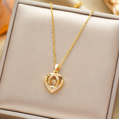 Clavicle Chain Heart-shaped Necklace For Valentine's Day Gift