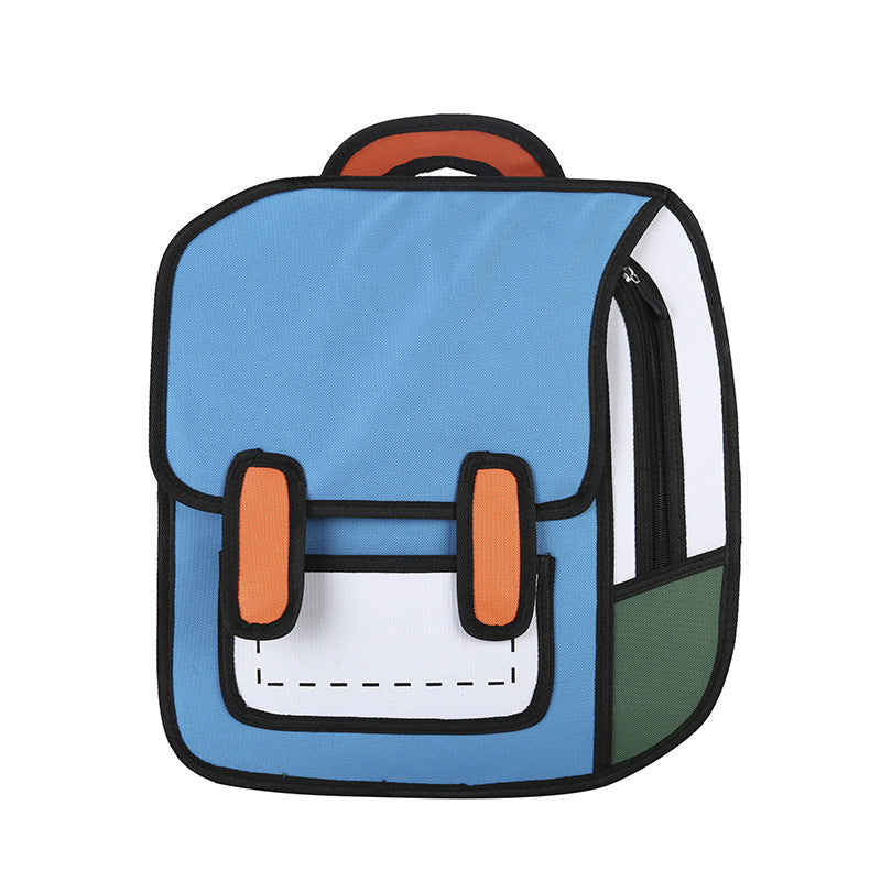 school bag Comic bag 2D3D three-dimensional school bag