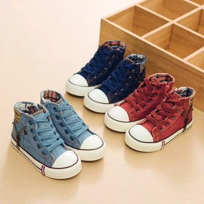 Breathable Denim Sneakers Autumn Expert Skill Children Casual Shoes Boys Girls Sport Shoes Breathable Denim Sneakers Kids Canvas Shoes Baby Boots