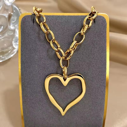 Heart Stainless Steel Vintage Exaggerating Heart-shapaed Necklace