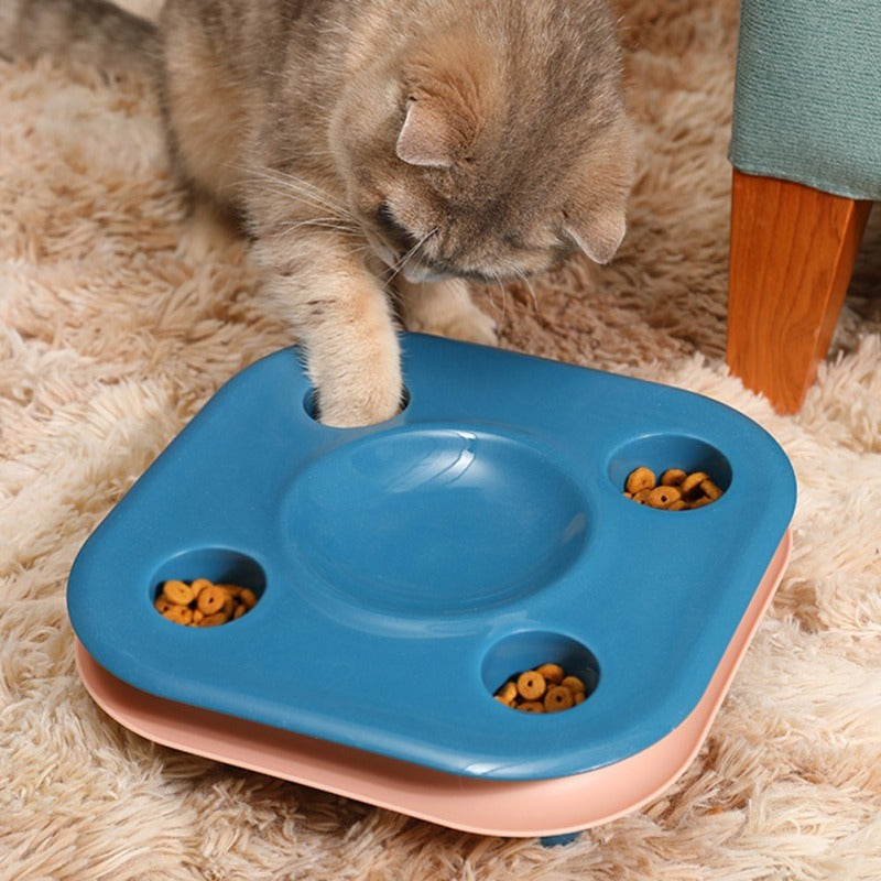 Cat Food Bowl  Multifunctional Cat Food Bowl Kitten Track Toy