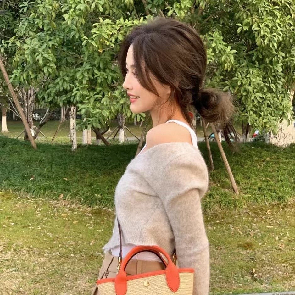 Shoulder Messenger Bag Women's New Style Straw Woven Shoulder Messenger Bag