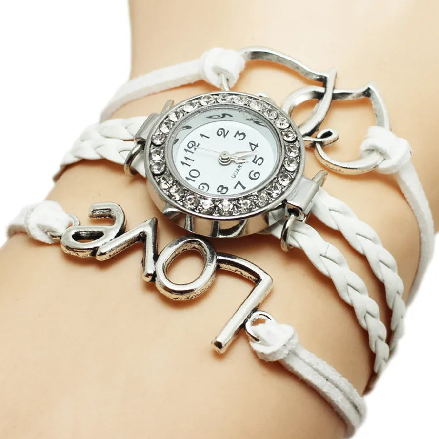 Woven Multi-layer Watch Alloy Love Double Heart-shaped Love Woven Multi-layer Watch