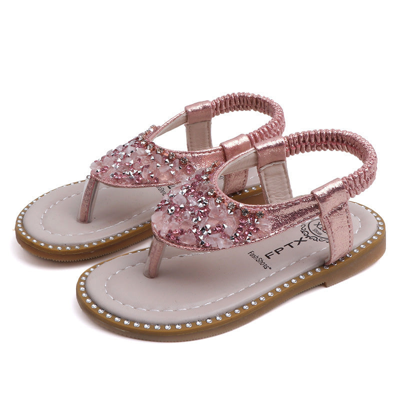 Sandals And Slippers New Girls' Flip Flops With Rhinestone Sandals Women's Sandals And Slippers