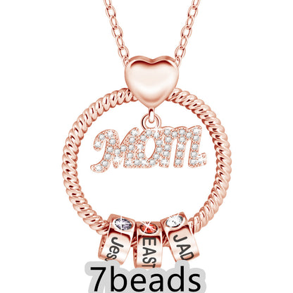 Mother's Day Gift Personalized Circle Pendant with Custom Beads Birthstone Pendant