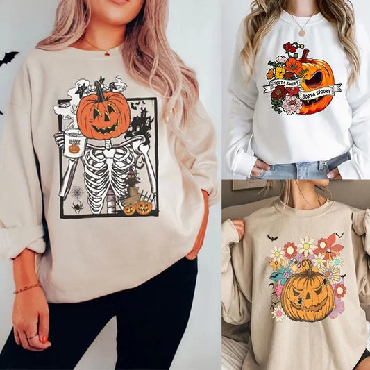 Halloween Fashion Shirt Women's Wear Letter Print Top