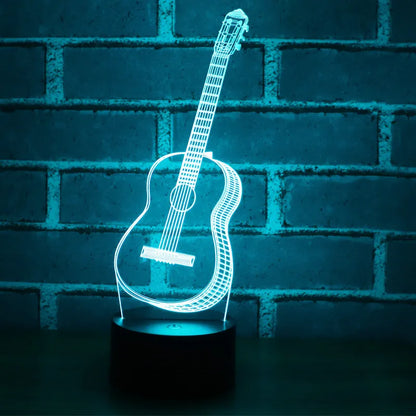 3D night light Guitar colorful 3D night light