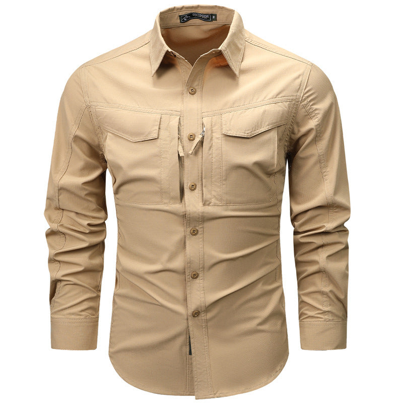 Long Sleeve Shirt  Men's Workwear Long Sleeve Shirt Outdoor Casual Thin Sports Jacket