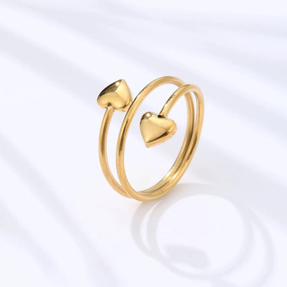 Health Anti-snoring Ring Peach Heart Stainless Steel Magnet Ring Health Anti-snoring Ring