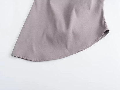 Winter New Shoulder Asymmetric Fold Slim Shirt Top For Women