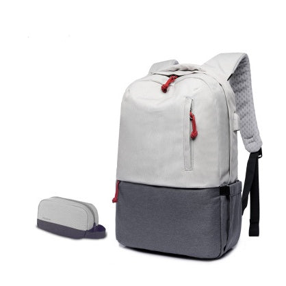 Computer bag backpack leisure student-functional USB charging knapsack