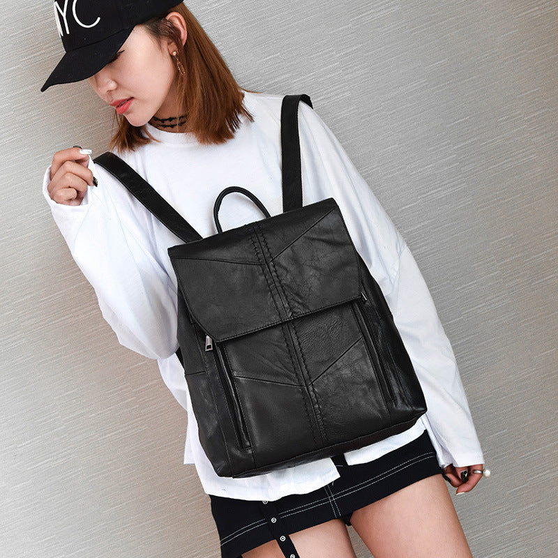 Women's leather backpack top layer cowhide