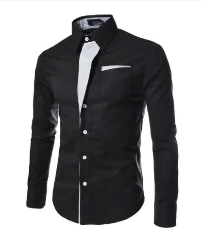 Male Fashion Shirts Full Sleeve Stripe Shirt Men Slim Fit Design Formal   Dress Shirts 14 Colors Size M-4XL - sumet.shop