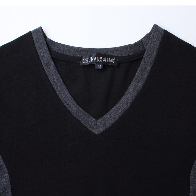 Men's Fashion Casual Collision Color Long-sleeved T-shirt