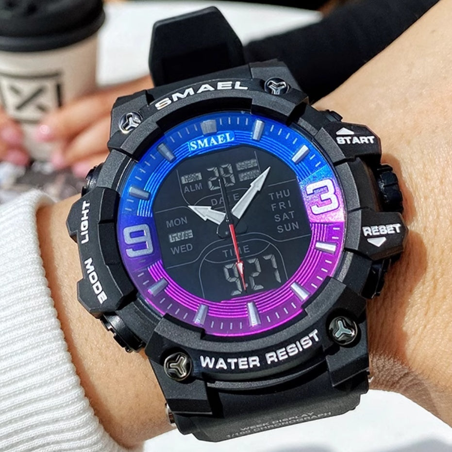 Sports Waterproof Electronic Watch Multi-function Training Alarm Clock Watch - sumet.shop