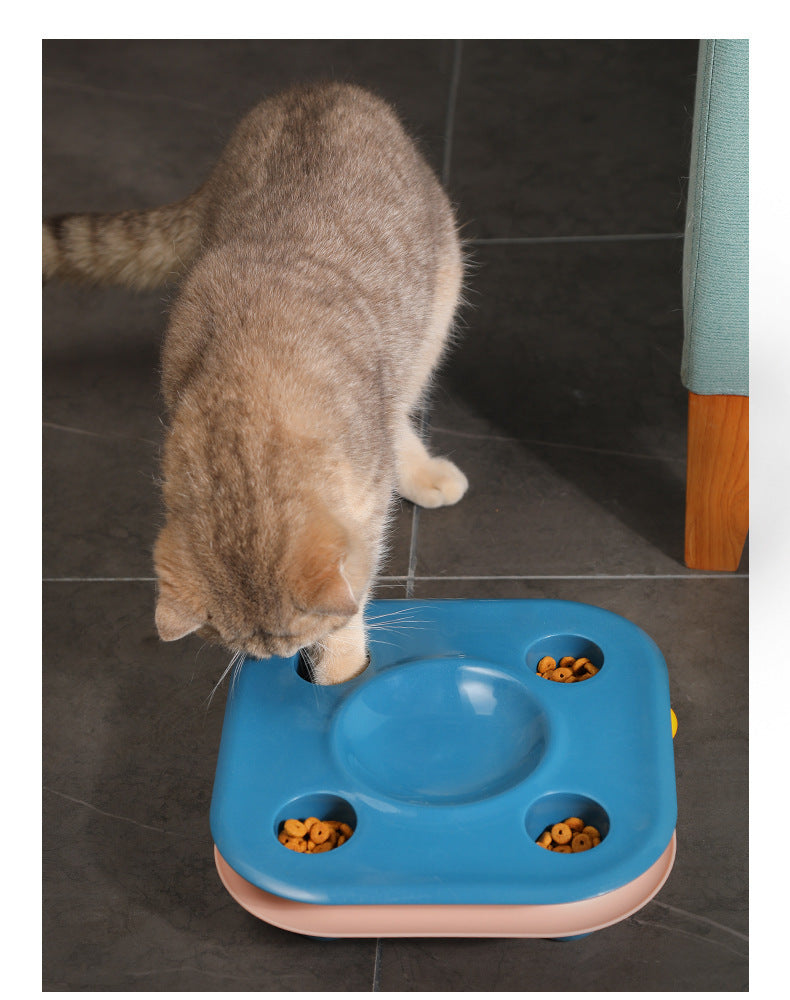 Cat Food Bowl  Multifunctional Cat Food Bowl Kitten Track Toy