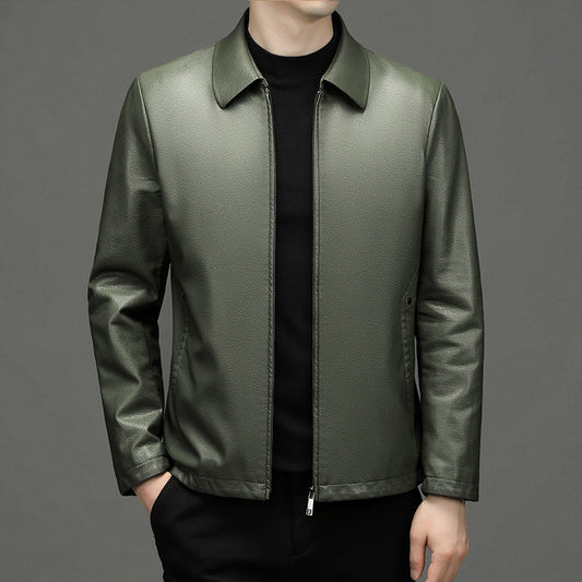 Leather Jacket Men Lapel Ecological Real Leather Clothes Coat Leather Jacket Men