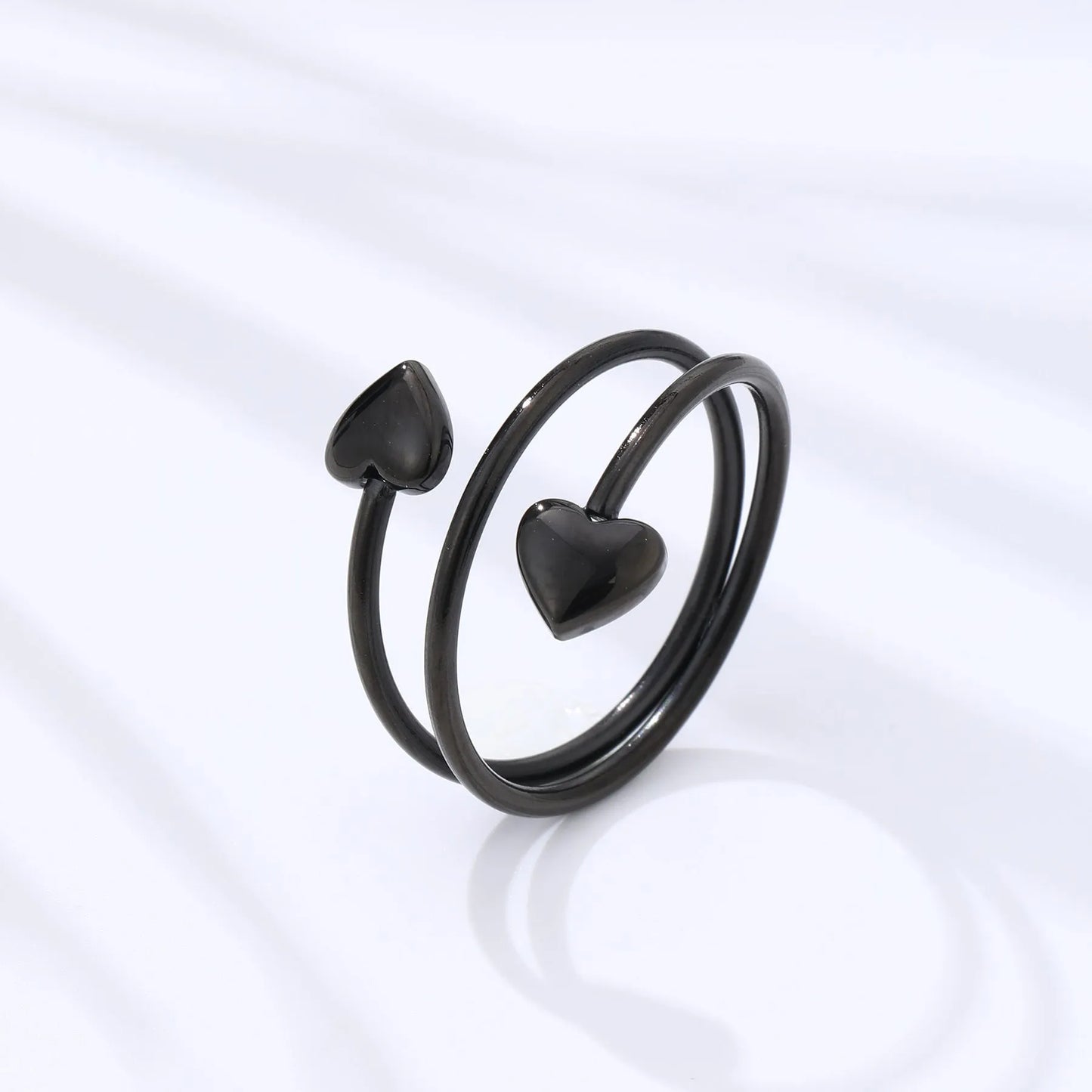 Health Anti-snoring Ring Peach Heart Stainless Steel Magnet Ring Health Anti-snoring Ring