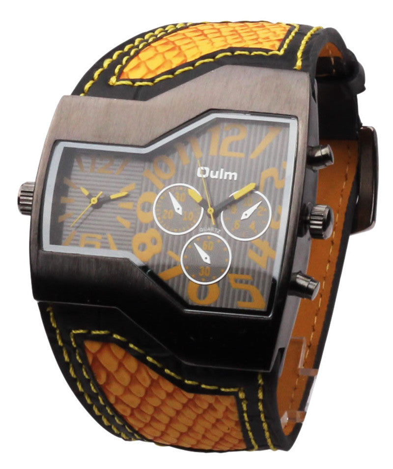 Men's dual movement quartz watch