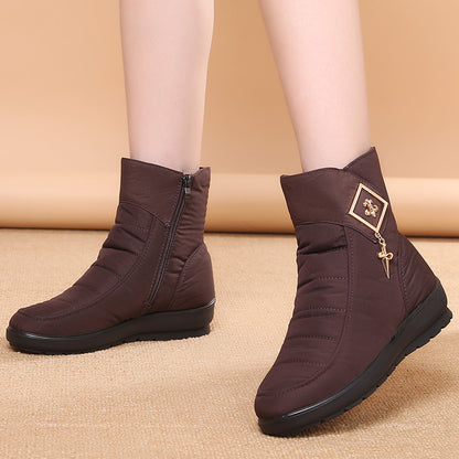 New waterproof flat boots plus size warm snow boots