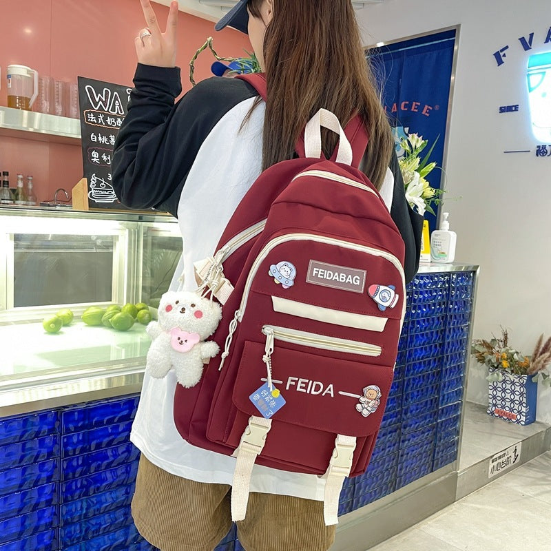 High School Student Schoolbag Elegant Mori Leisure Backpack Large Capacity Early High School Student Schoolbag