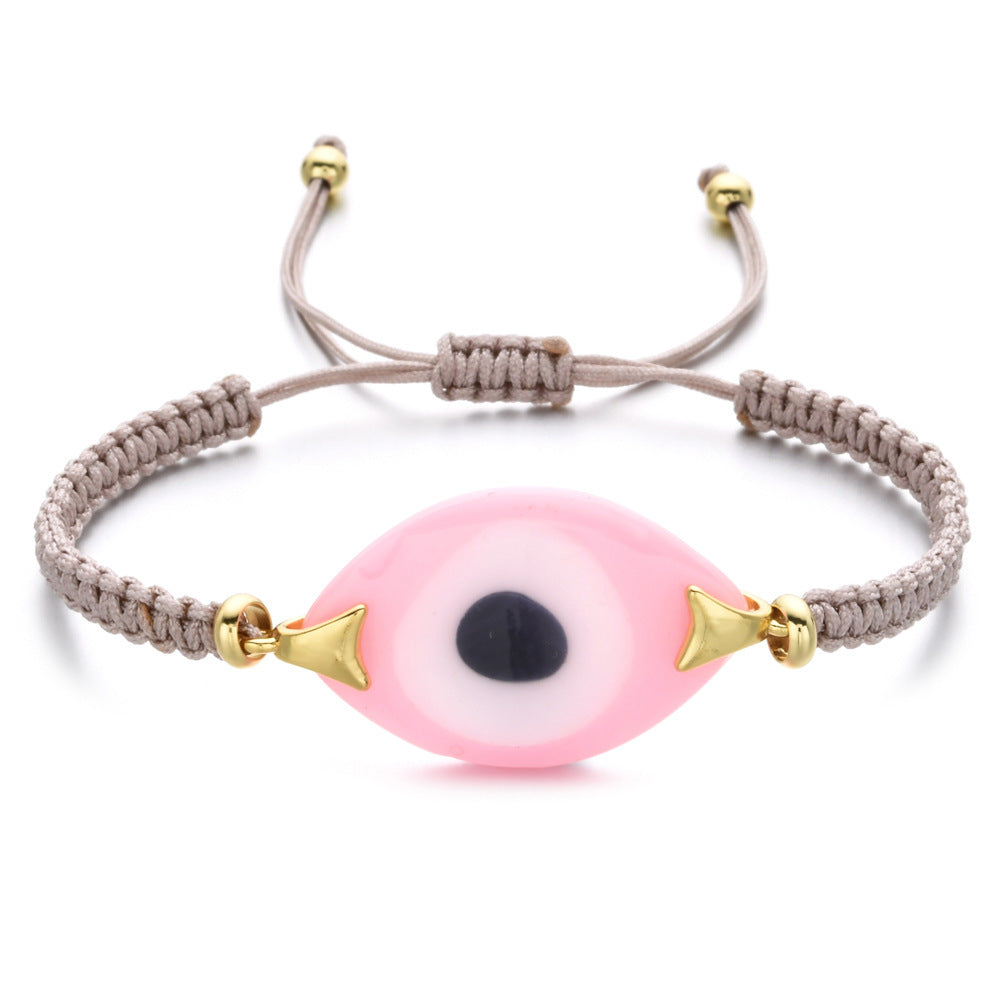 Turkish Demon Eye Totem Resin Hand Woven Bracelet