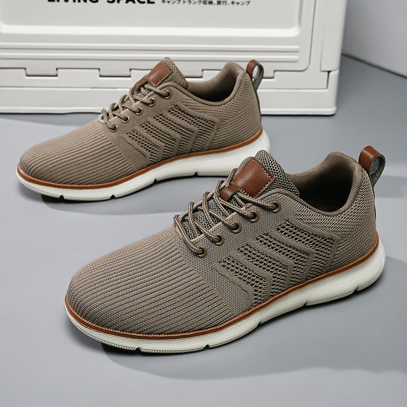 Sports Shoes For Men Fashion Lace-up Mesh Sneakers Casual  Flying Woven Walking Sports Shoes For Men